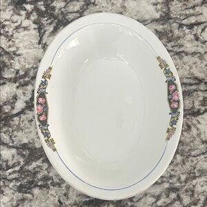 C.P. Co. Elegant Porcelain Floral Oval Serving Platter/Bowl